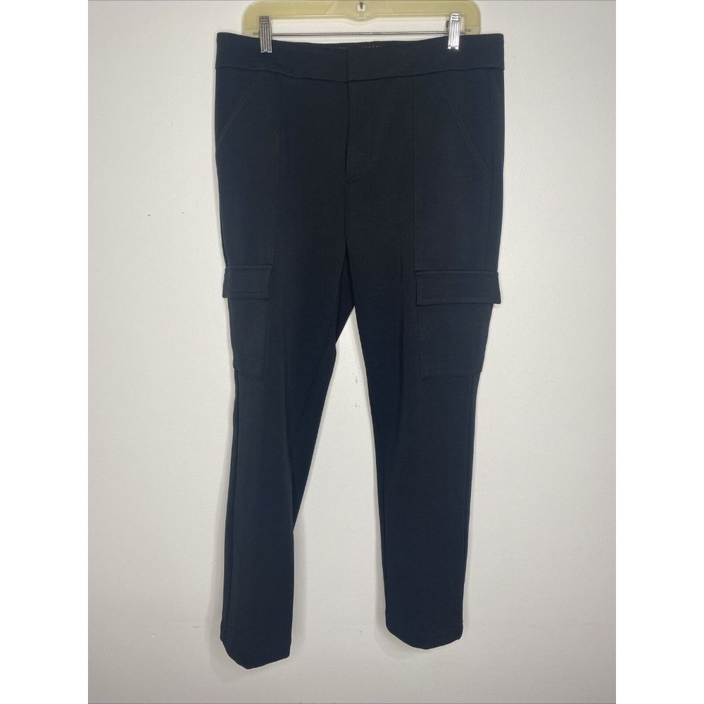 Anthropologie The Essential Slim Pants Sz 12 Black Classic Trousers Stretch